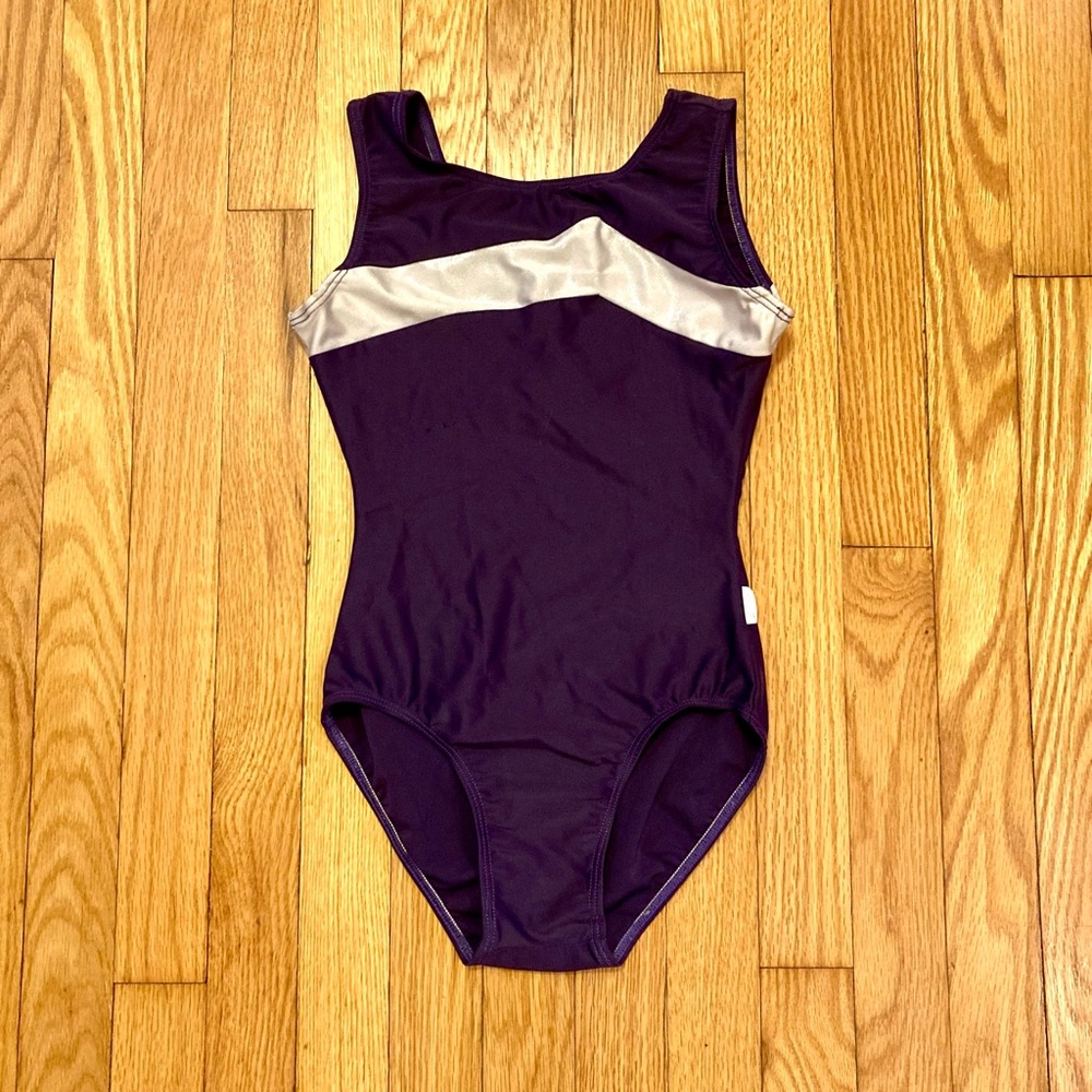Destira Leotard Purple White Foil Adult Extra Small XS